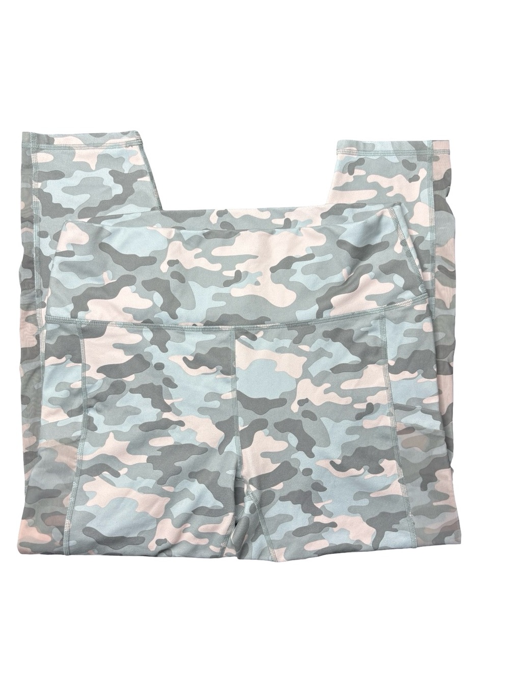 POWERHOLD by Fabletics Pastel Camouflage Leggings - Light Pink & Gray Size L
